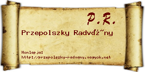 Przepolszky Radvány névjegykártya
